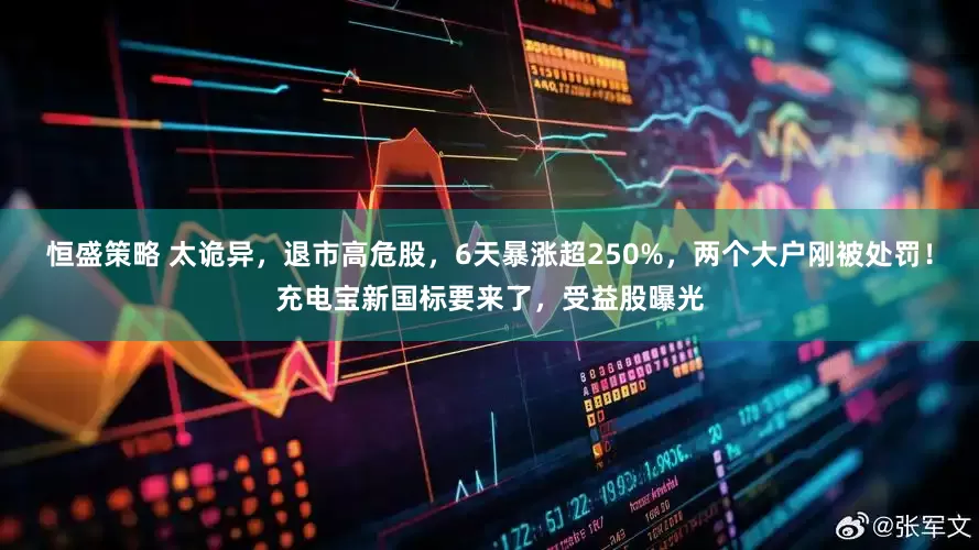 恒盛策略 太诡异，退市高危股，6天暴涨超250%，两个大户刚被处罚！充电宝新国标要来了，受益股曝光